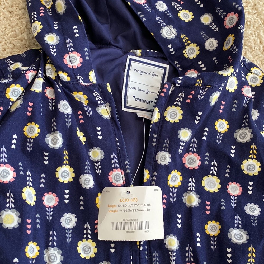 NWT Gymboree Navy Hooded Jacket Large - Picture 2 of 4